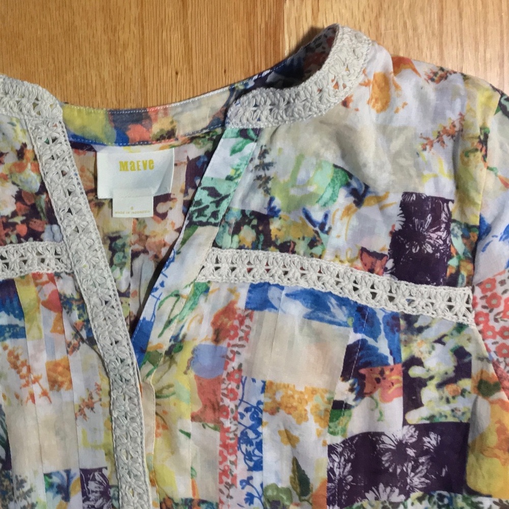 Multi color three quarter button down